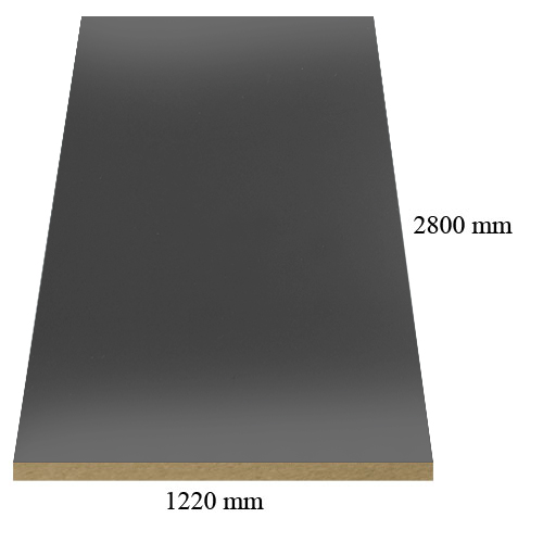 3081 Anthracite high gloss - PVC coated 18 mm MDF